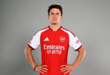 **Alt text:** Arsenal announce the signing of Christos Tzolis from Club Brugge as Leandro Trossard's replacement in a £34 million transfer.